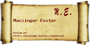 Maczinger Eszter névjegykártya