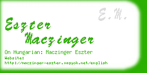 eszter maczinger business card